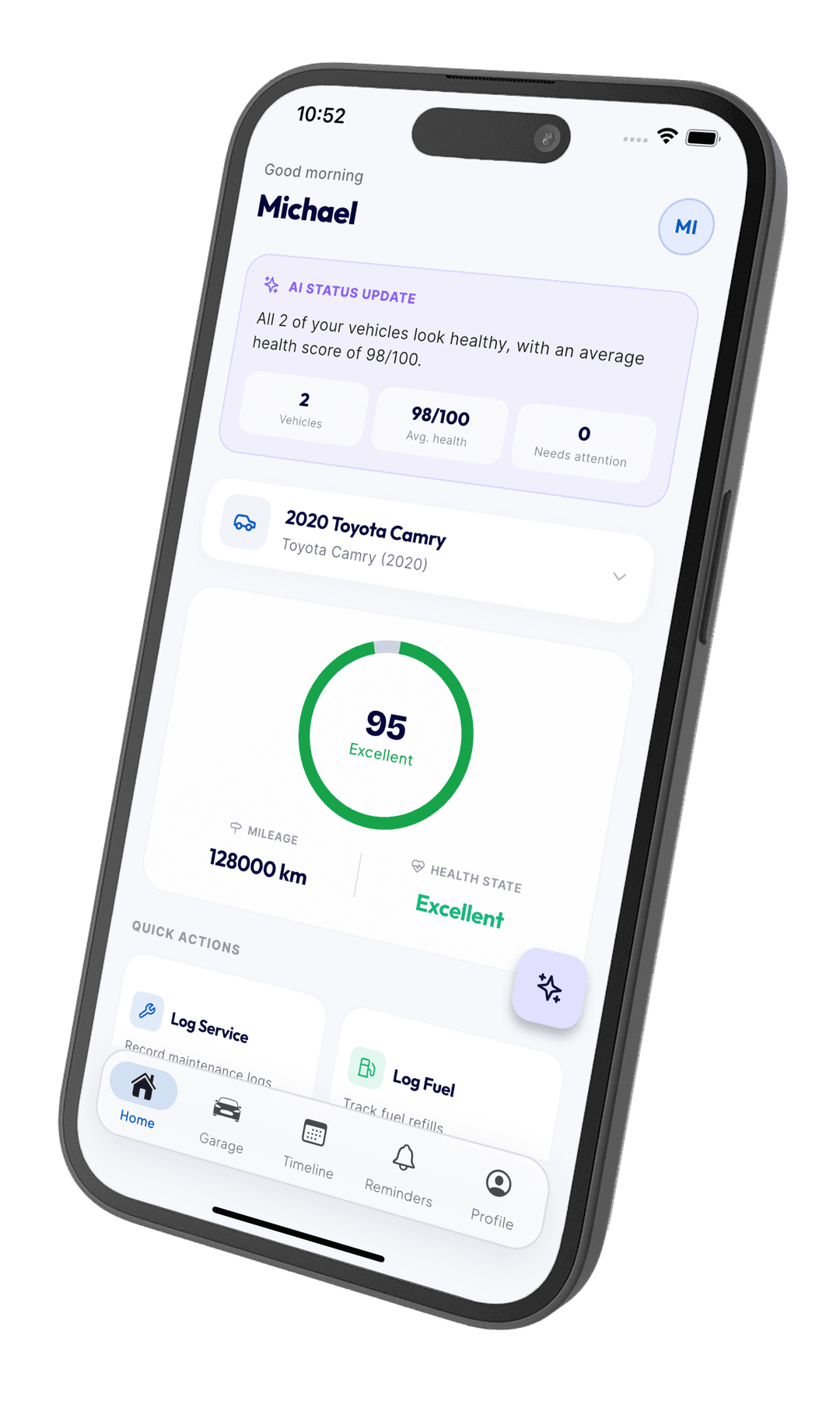 MotorIQ iPhone Mockup Dashboard